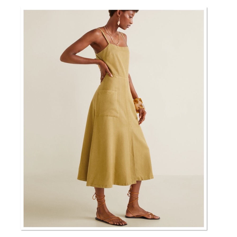 Mango Olive Midi Dress